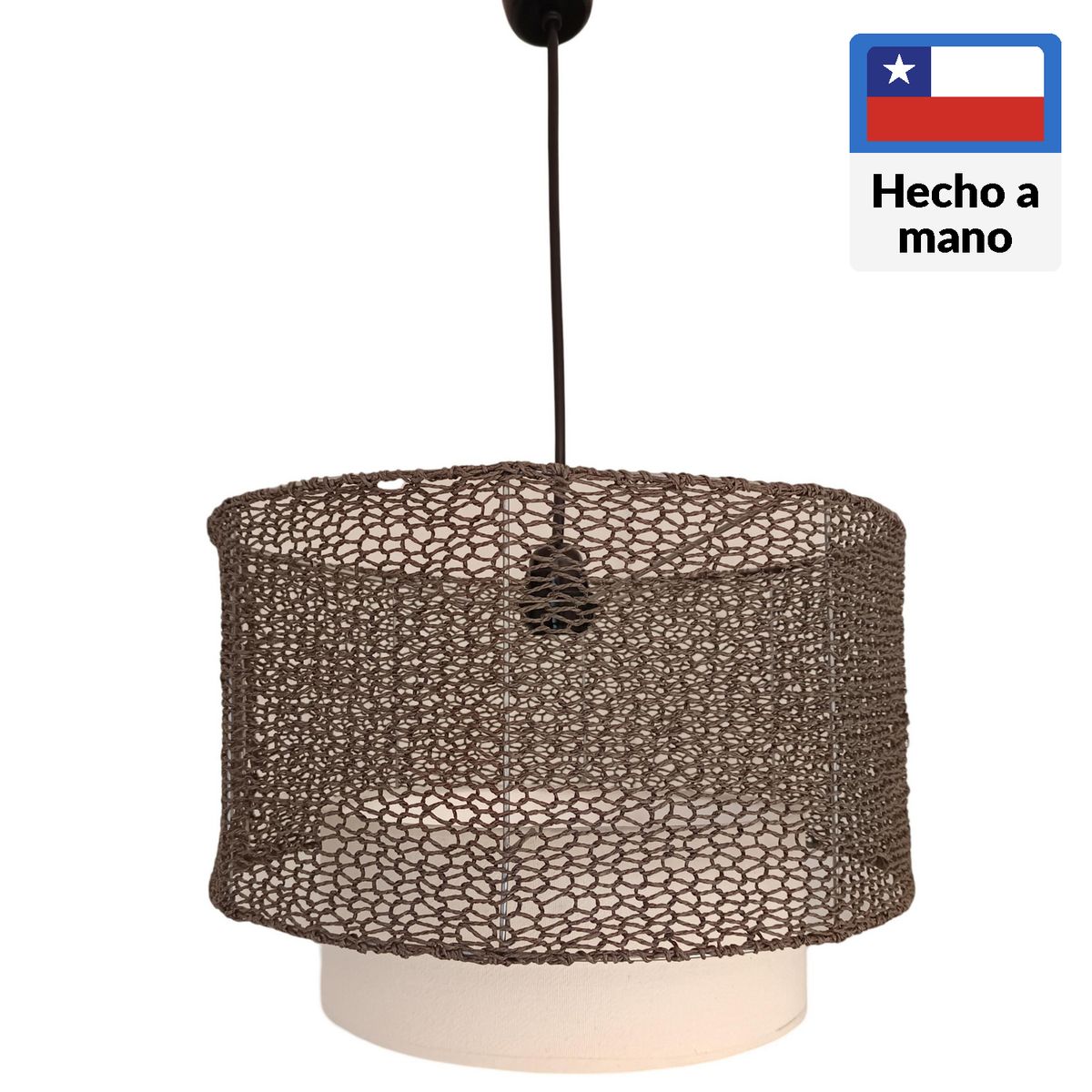 CAROLD STEVENS - Lámpara Colgante Tela Beige 32 cm