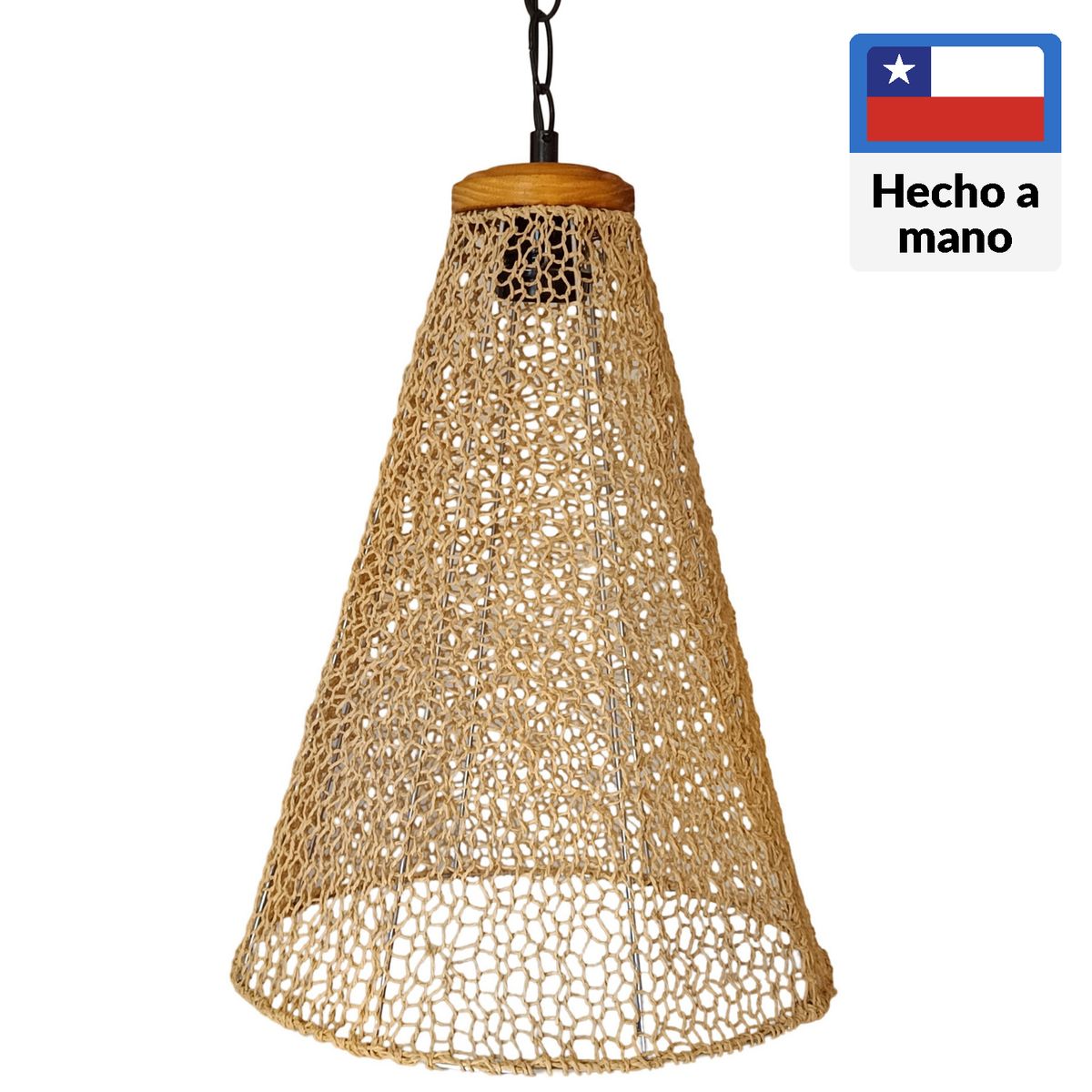 CAROLD STEVENS - Lámpara Colgante Madera Beige 46 cm