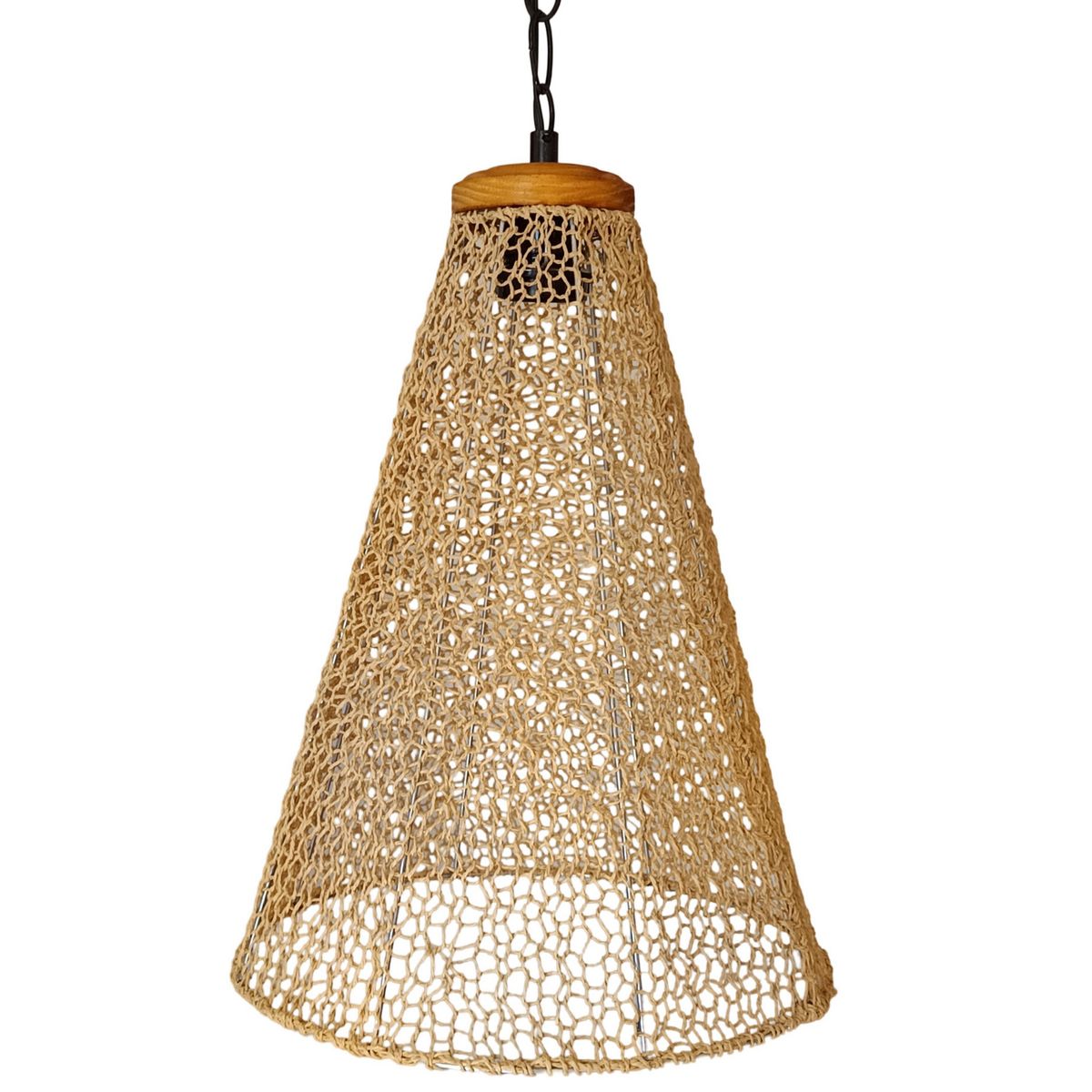 CAROLD STEVENS - Lámpara Colgante Madera Beige 46 cm