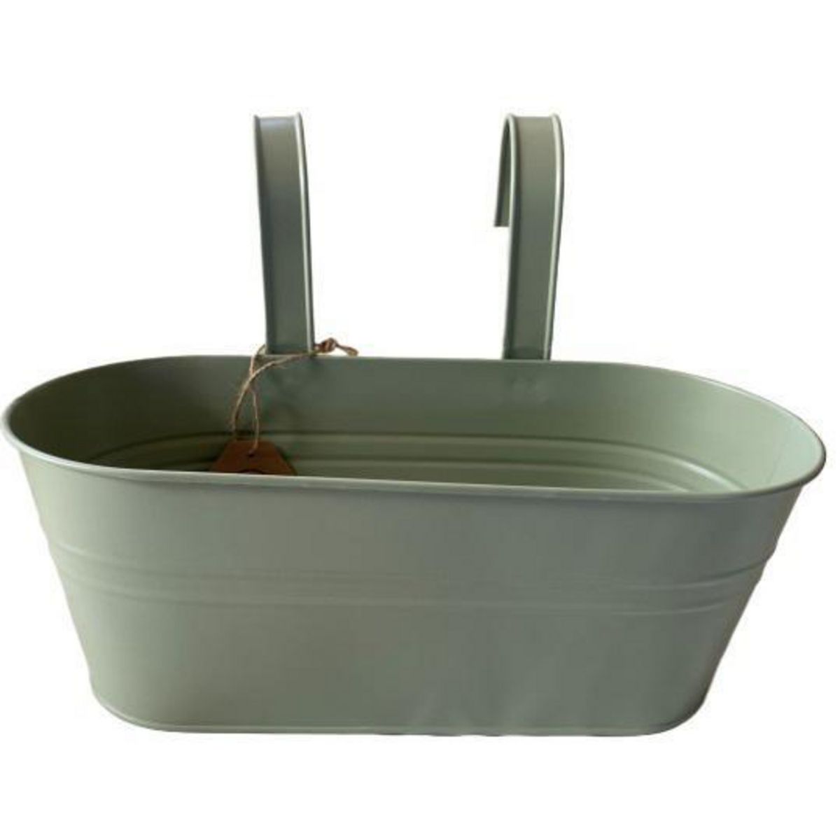 DECOGREEN - Macetero para Baranda de Metal 24x15 cm Verde