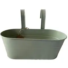 DECOGREEN - Macetero para Baranda de Metal 24x15 cm Verde
