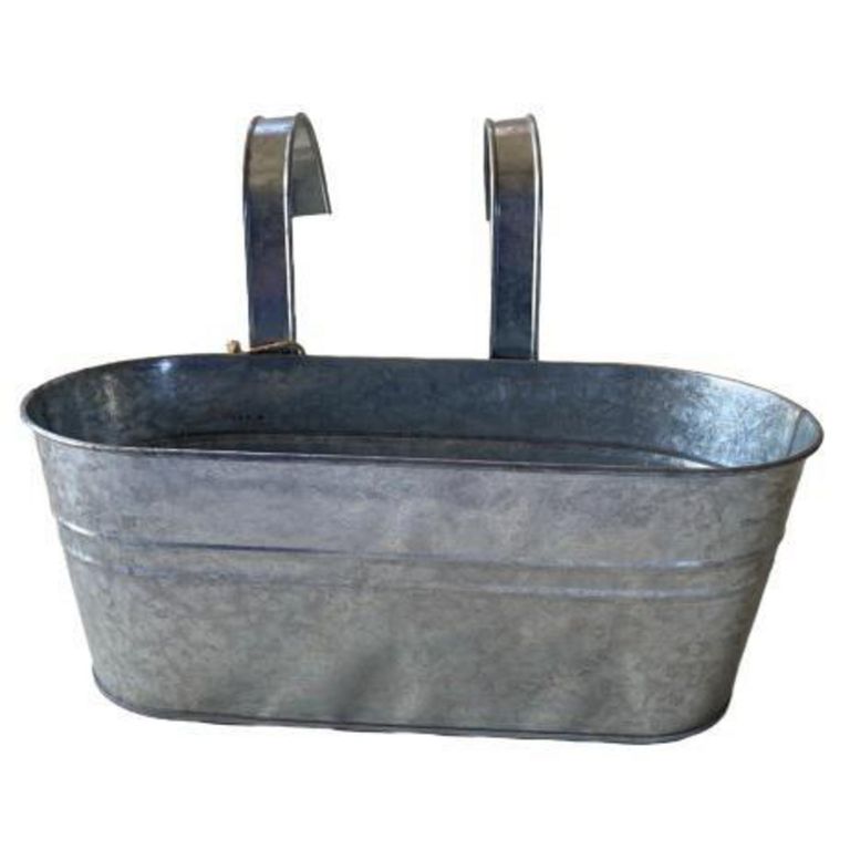 Macetero para Baranda de Metal 24x15 cm Metalico