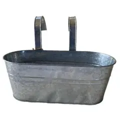 DECOGREEN - Macetero para Baranda de Metal 24x15 cm Metalico