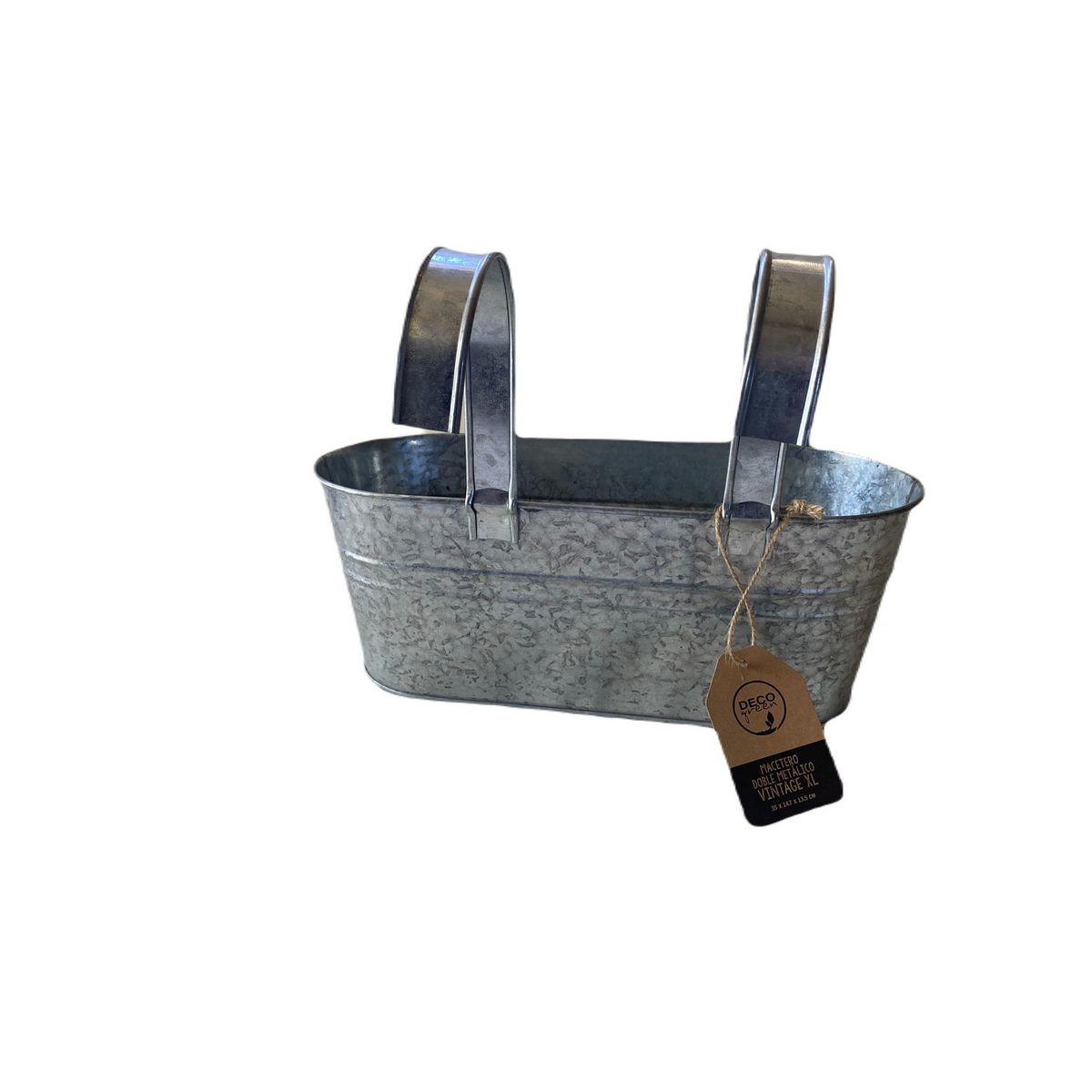 DECOGREEN - Macetero para Baranda de Metal 24x15 cm Metalico