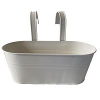 Macetero para Baranda de Metal 24x15 cm Crema