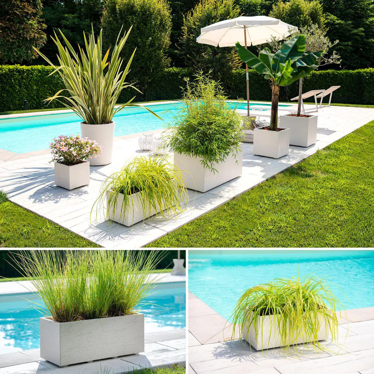 DEROMA - Jardinera de Polipropileno 99x39 cm Crema