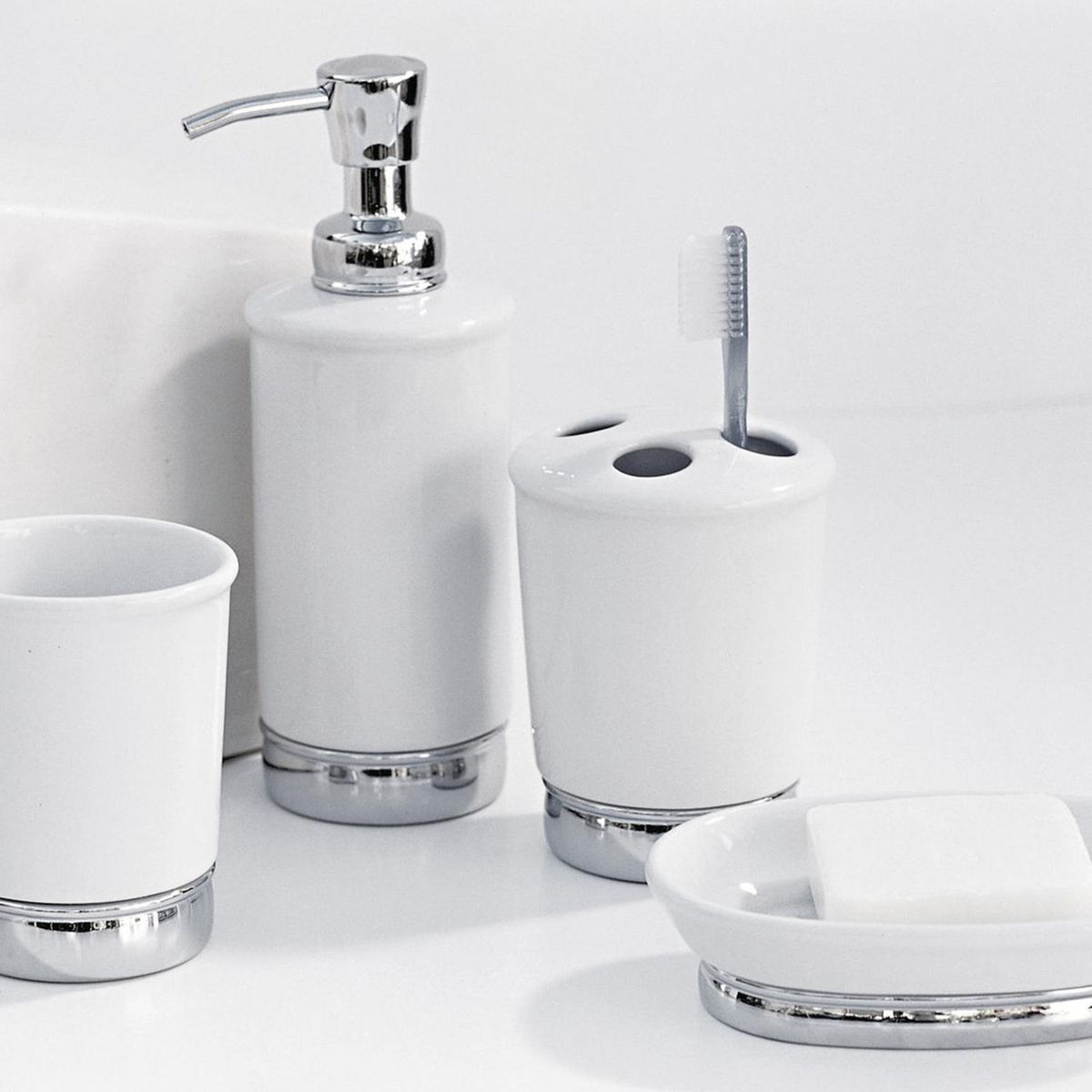 INTERDESIGN - Jabonera para baño Blanco