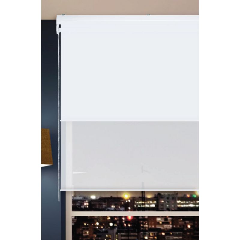 JUST HOME COLLECTION - Cortina Roller 2En1 Blackout Dia Noche Blanco 120X165