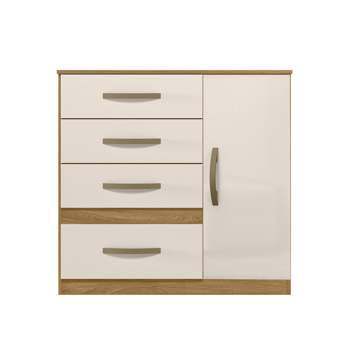 ALTAVISION - Cómoda 1 Puerta 4 Cajón(es) Venus 98x100x47 cm Café / blanco