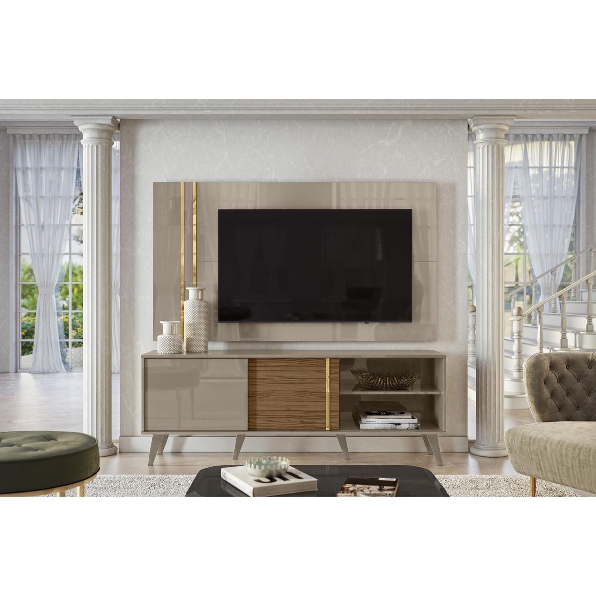 ALTAVISION - Rack 60 " Cronos Natural 160x57.5x36.5 cm