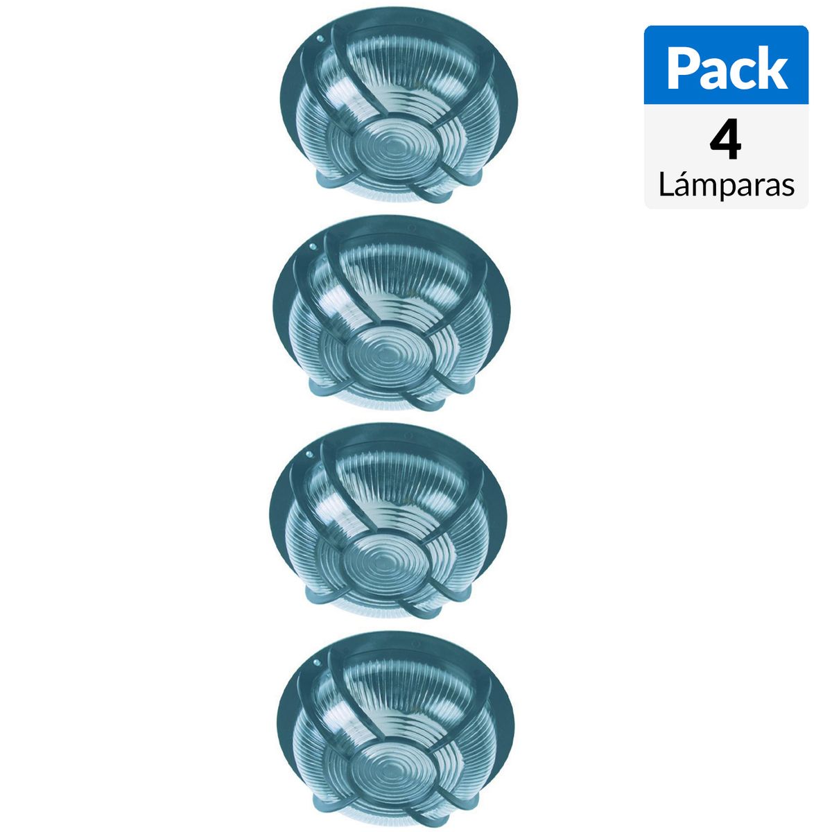 CONCEPT - Pack 4 Plafones Plástico Negro