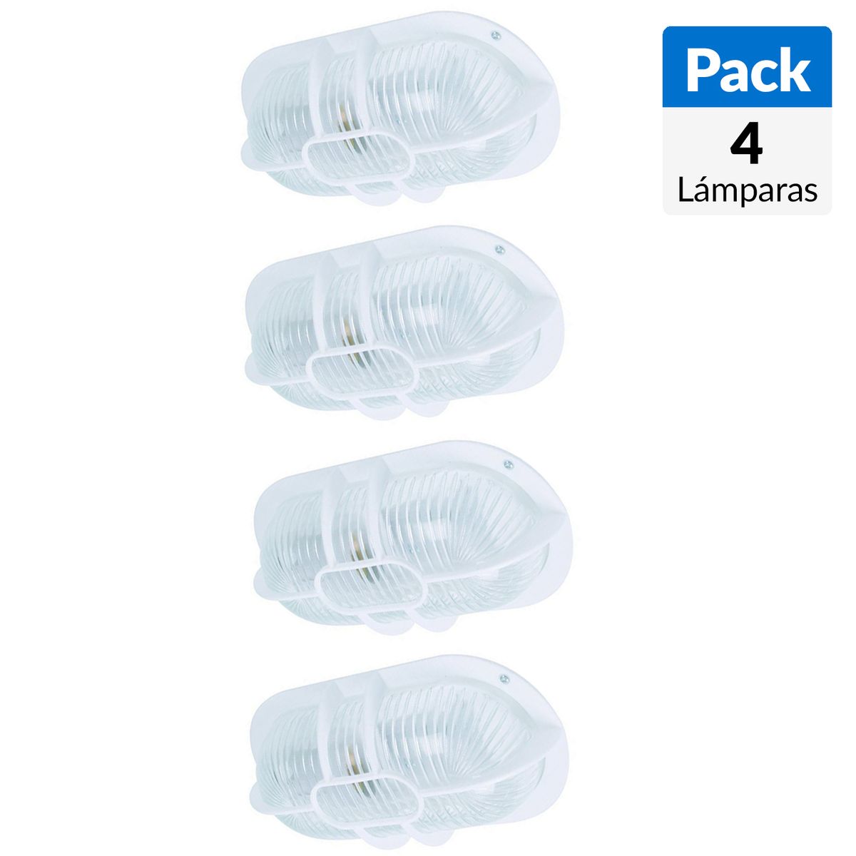 CONCEPT - Pack 4 Plafones Plástico Blanco