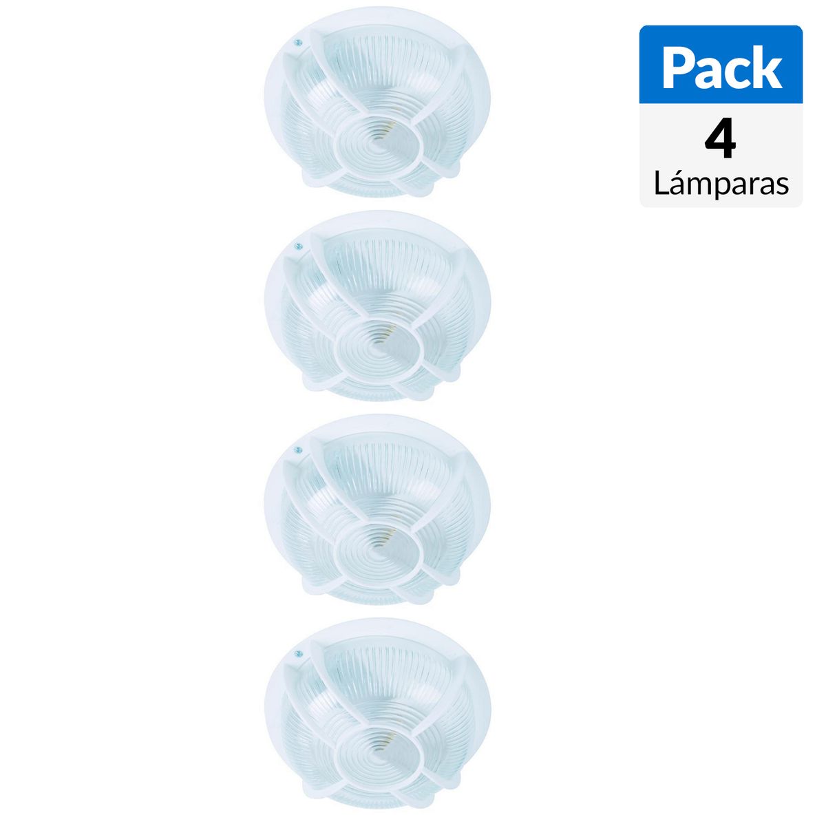 CONCEPT - Pack 4 Plafones Plástico Blanco