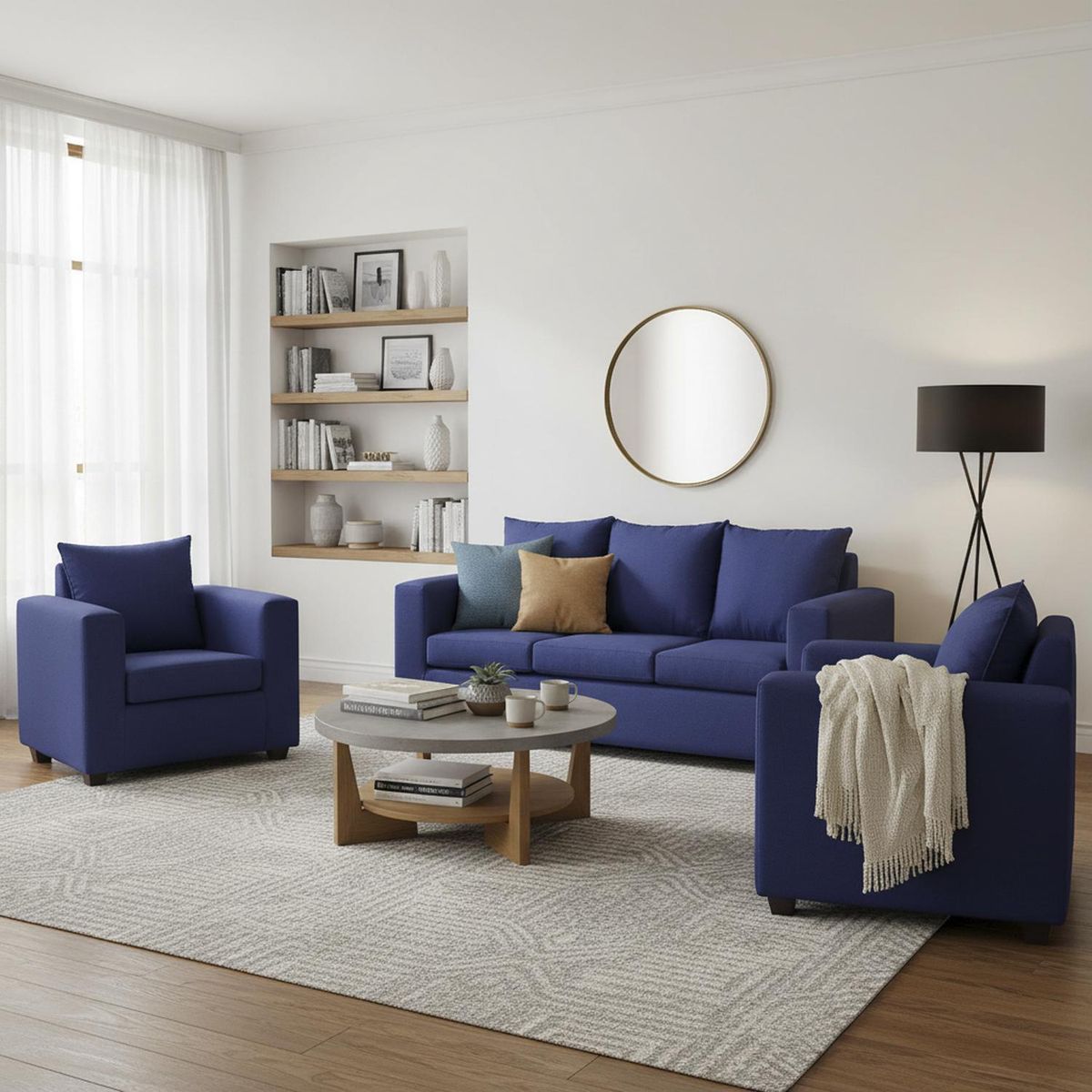 Set de Sofás Turin 3 Cuerpos + 2 Sillones Tela, marca DECOOUTLET - Foto Principal