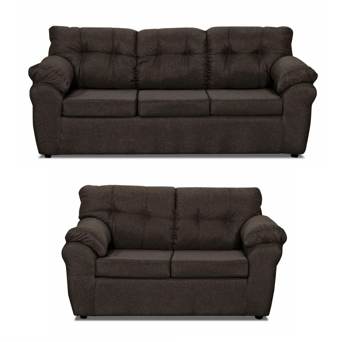 DECOOUTLET - Living 3 cuerpos Polonia 75x90x183 cm Chocolate