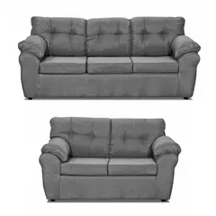 DECOOUTLET - Living 3 cuerpos Polonia 75x90x183 cm Gris medio