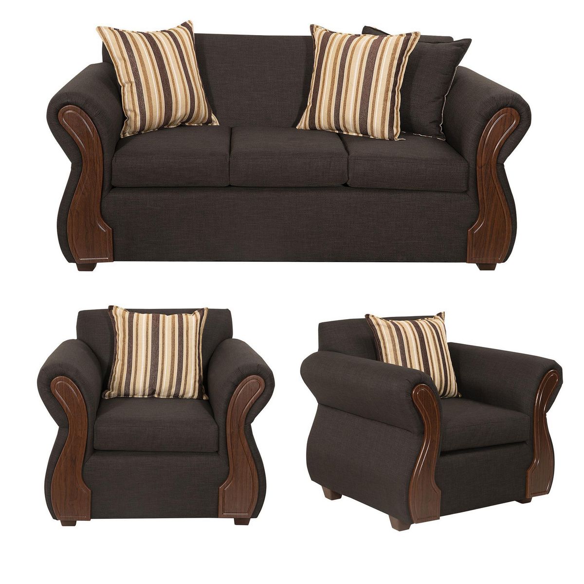 DECOOUTLET - Living 4 cuerpos Tarento 89x90x180 cm Chocolate