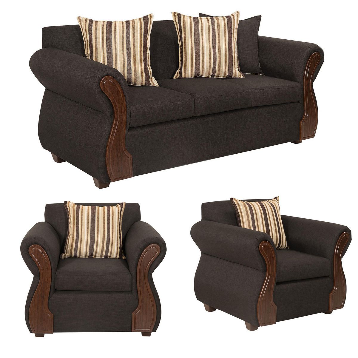 DECOOUTLET - Living 4 cuerpos Tarento 89x90x180 cm Chocolate