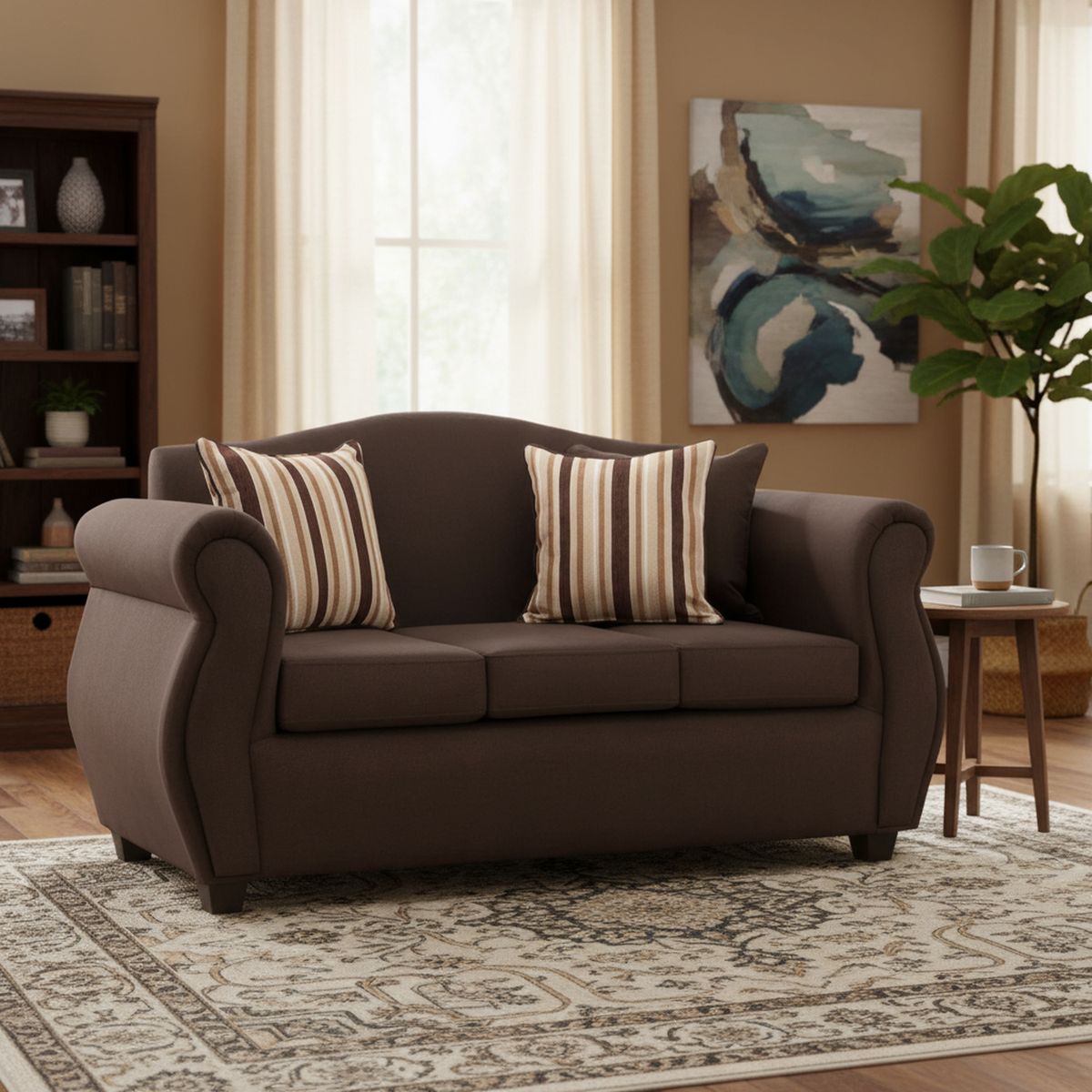 DECOOUTLET - Sofá 3 cuerpos Cancun 83x93x157 cm Chocolate