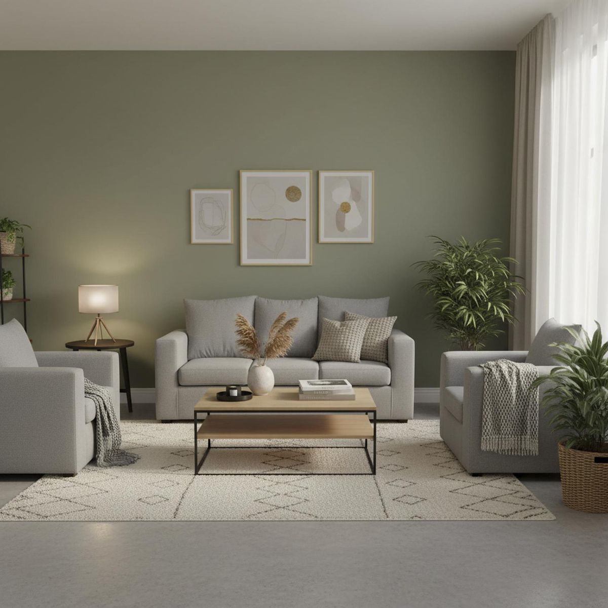 DECOOUTLET - Living 4 cuerpos Turin 80x94x186 cm Gris