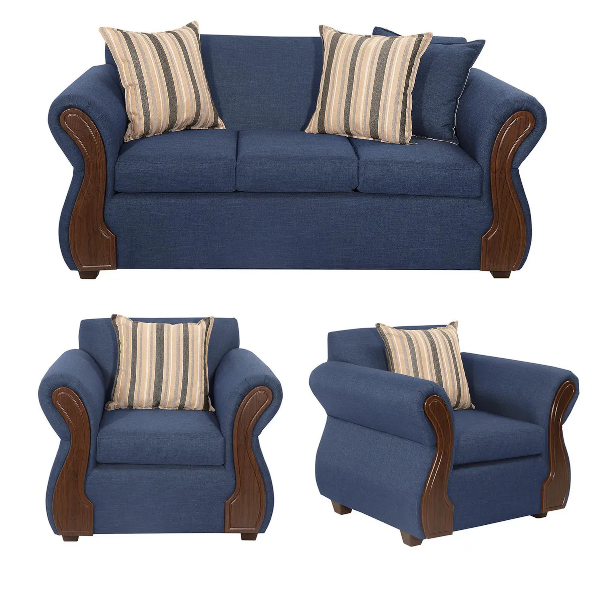 DECOOUTLET - Living 4 cuerpos Tarento 89x90x180 cm Azul