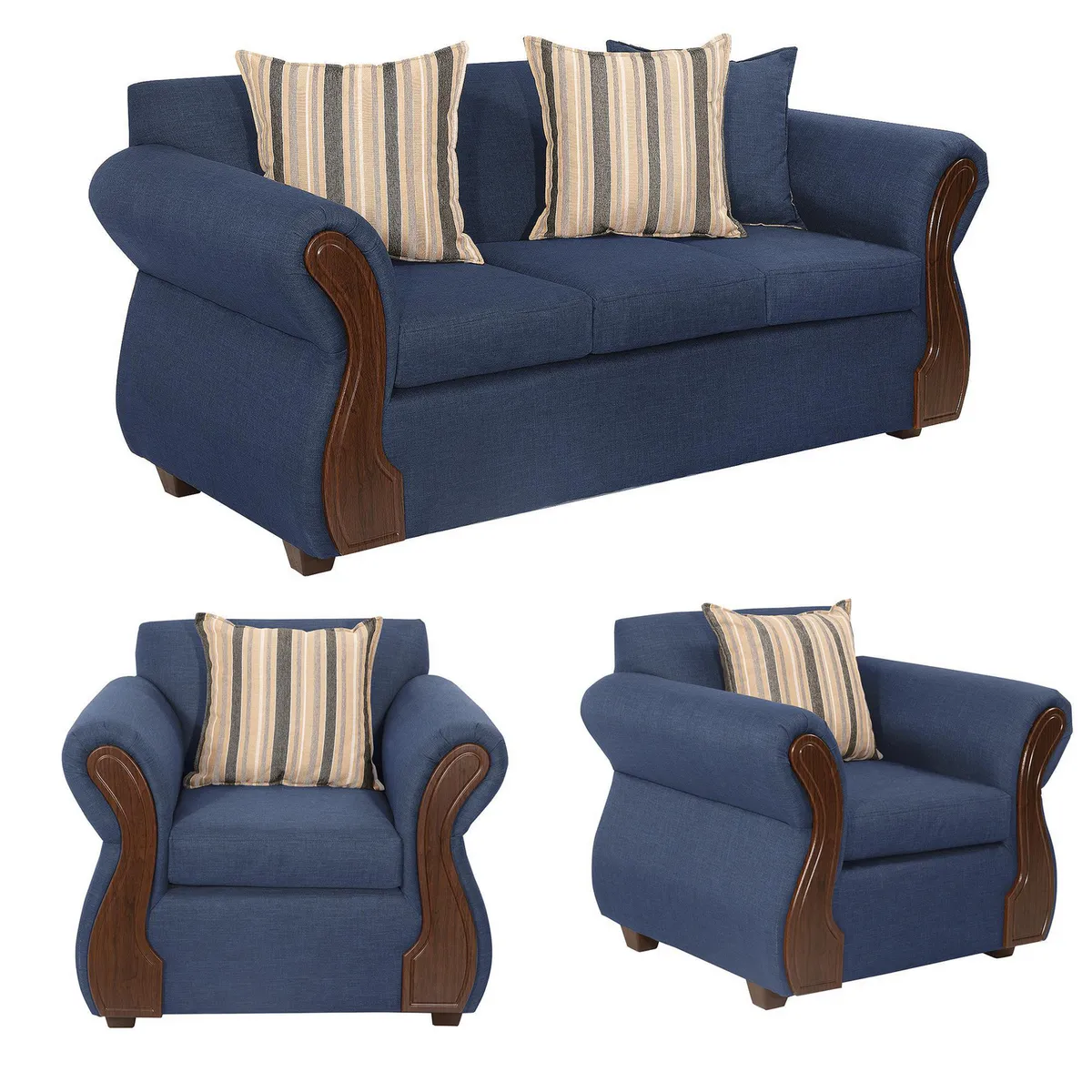 DECOOUTLET - Living 4 cuerpos Tarento 89x90x180 cm Azul