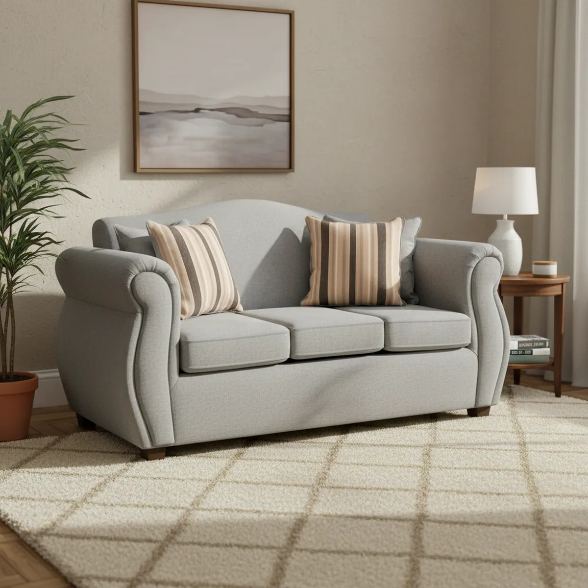 DECOOUTLET - Sofá 3 cuerpos Cancun 83x93x157 cm Gris claro