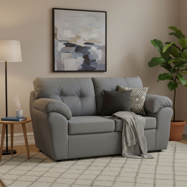 DECOOUTLET Sofá 2 cuerpos Polonia 75x90x130 cm Gris medio