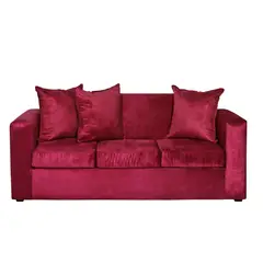 DECOOUTLET - Sofá 3 cuerpos Turin 80x87x186 cm Burdeo