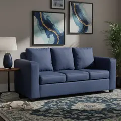 DECOOUTLET - Sofá 3 cuerpos Turin 80x87x186 cm Azul