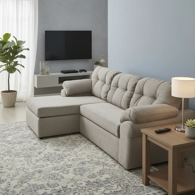 DECOOUTLET Sofá Modular 4 cuerpos Polonia 150x90x183 cm Beige