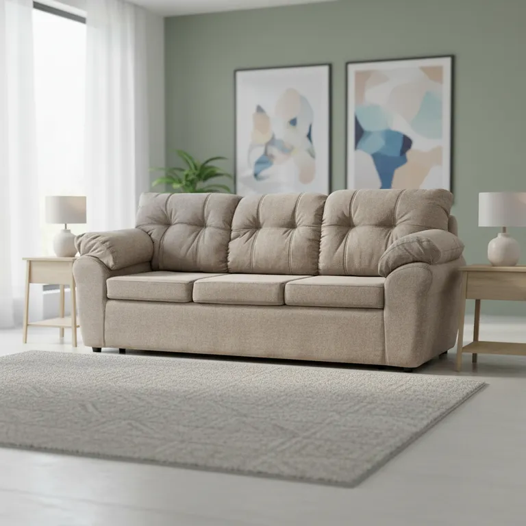 DECOOUTLET Sofá 3 cuerpos Polonia 75x90x183 cm Beige
