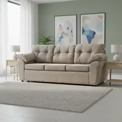 DECOOUTLET - Sofá 3 cuerpos Polonia 75x90x183 cm Beige