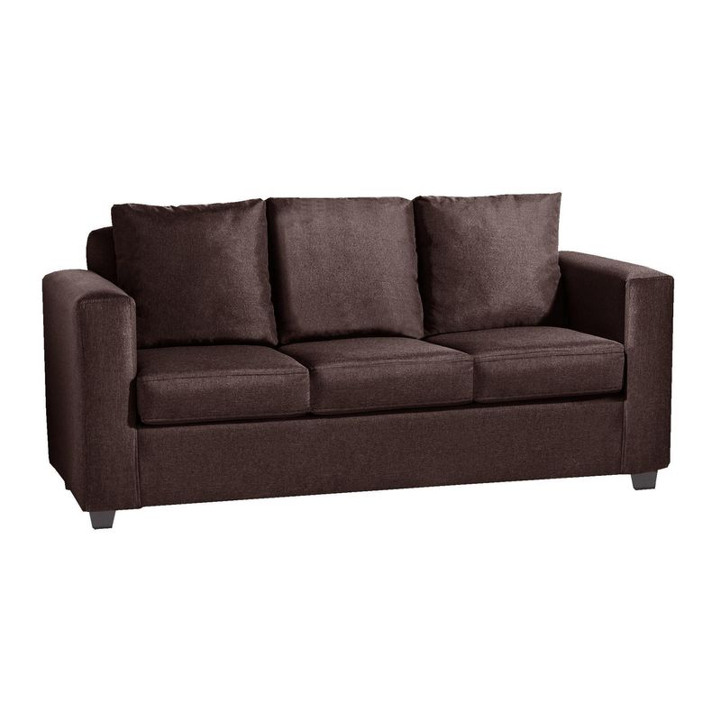 DECOOUTLET - Sofá 3 cuerpos Turin 80x87x186 cm Chocolate
