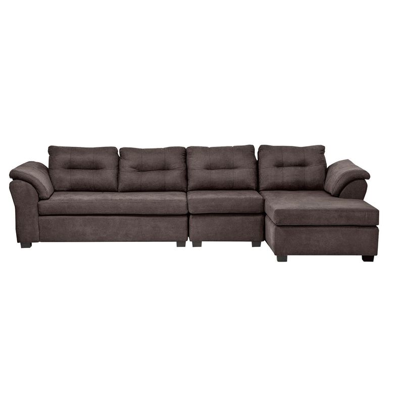 DECOOUTLET - Sofá Seccional 4 cuerpos Laos 160x90x336 cm Chocolate