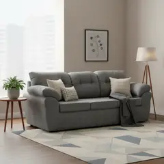 DECOOUTLET - Sofá 3 cuerpos Polonia 75x90x183 cm Gris medio