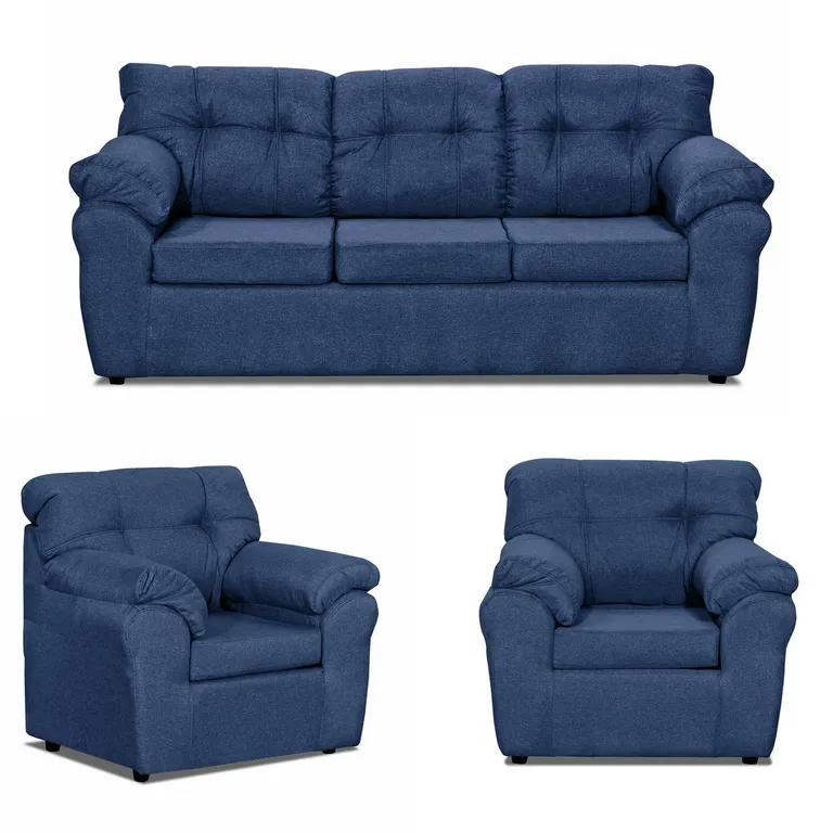 DECOOUTLET Living 4 cuerpos Polonia 75x90x183 cm Azul