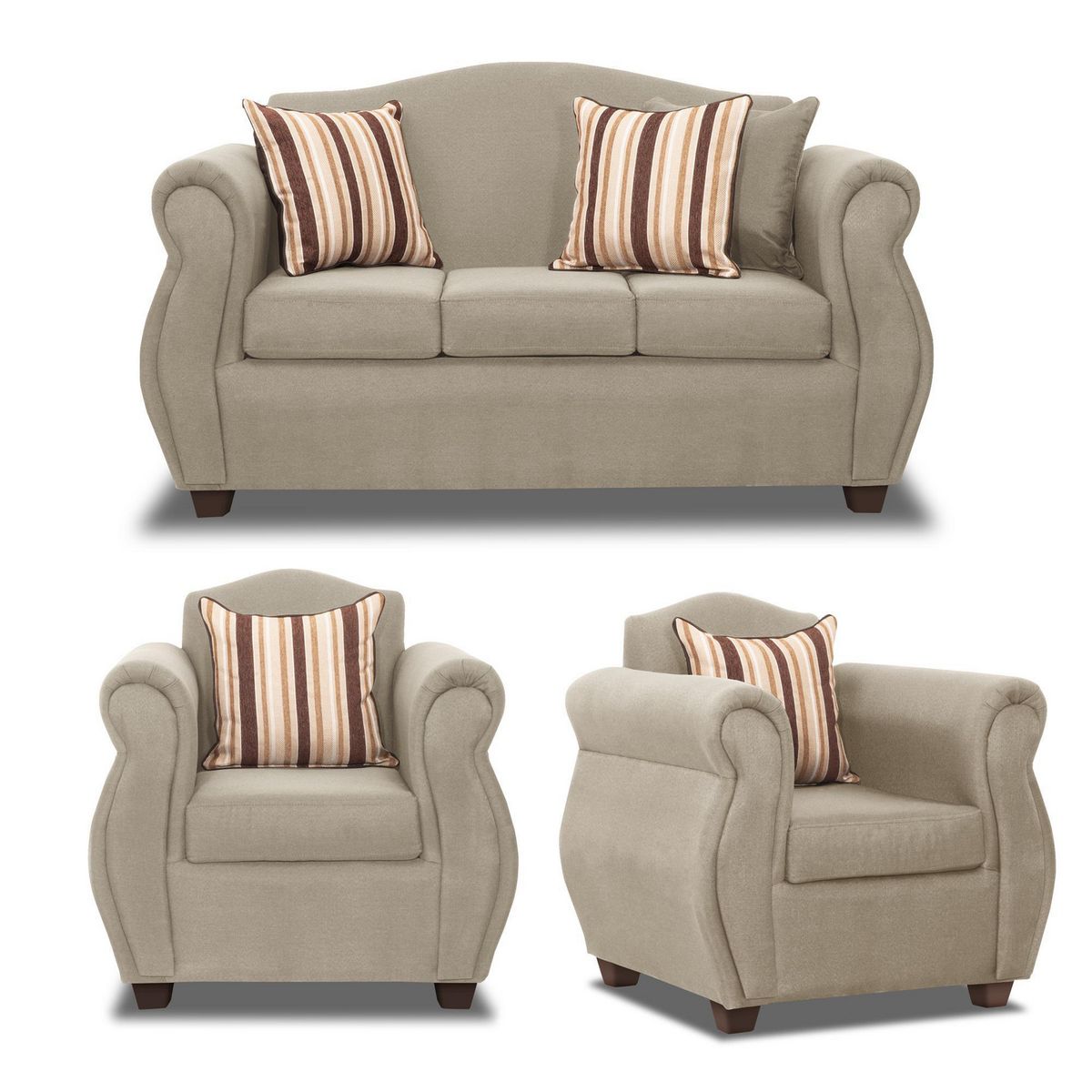 DECOOUTLET - Living 3 cuerpos Cancun 83x93x210 cm Beige