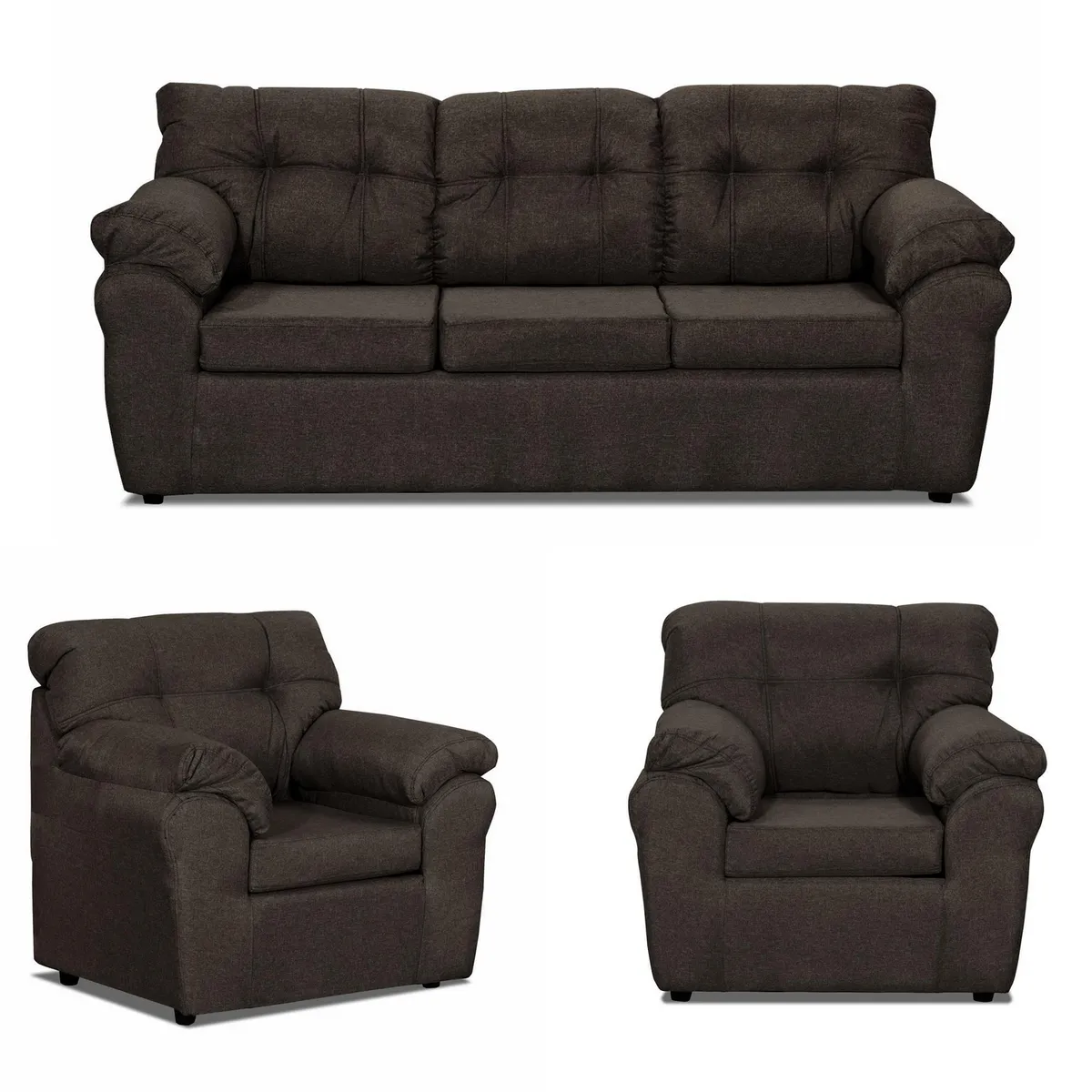 DECOOUTLET - Living 4 cuerpos Polonia 75x90x183 cm Chocolate