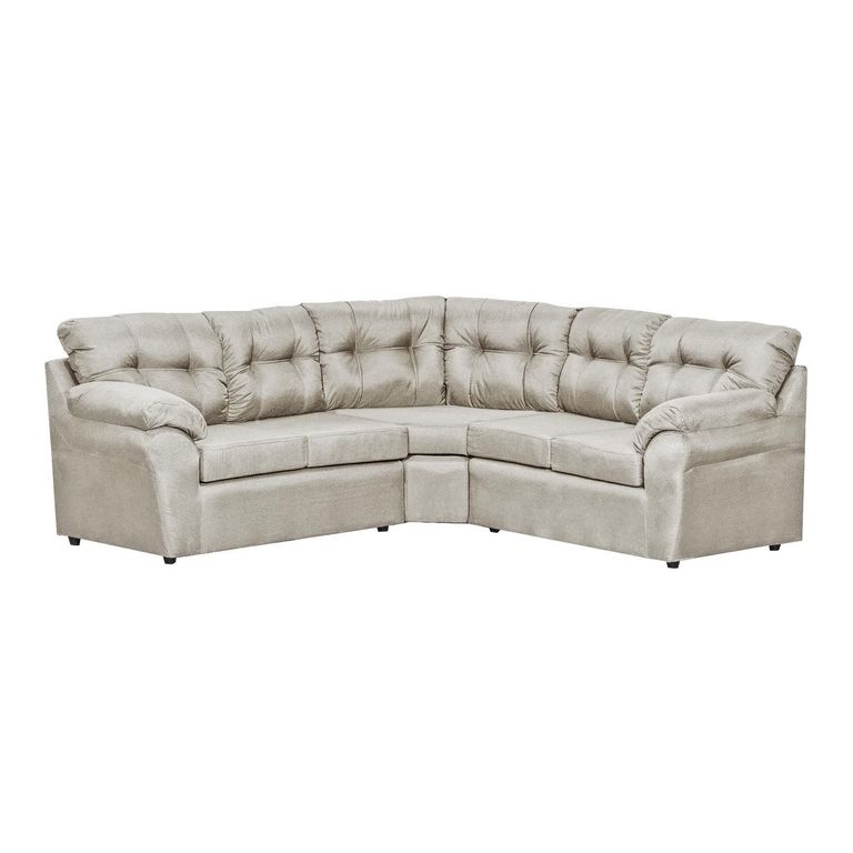DECOOUTLET Sofá Seccional 5 cuerpos Polonia 190x90x180 cm Beige