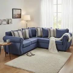 DECOOUTLET - Sofá Seccional 5 cuerpos Milan 203x75x200 cm Azul