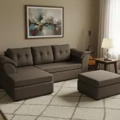 DECOOUTLET - Sofá Modular 4 cuerpos Laos 203x82x150 cm Chocolate