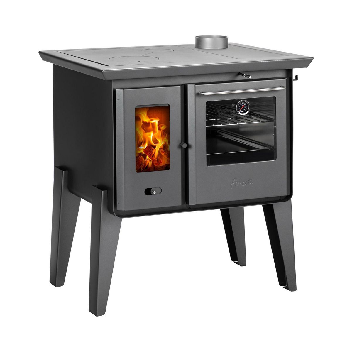 AMESTI - Cocina a Leña 2 Platos Gris Alma