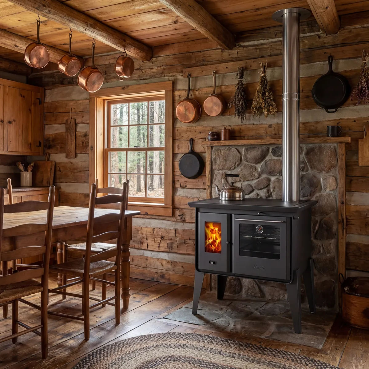 AMESTI - Cocina a Leña 2 Platos Inox Alma