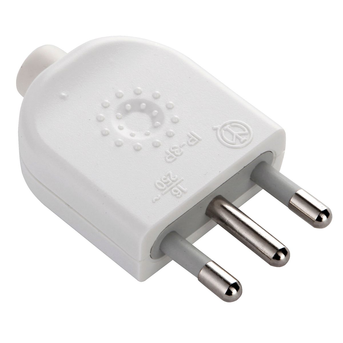 HALUX - Enchufe macho volante 16A 2P+T Blanco