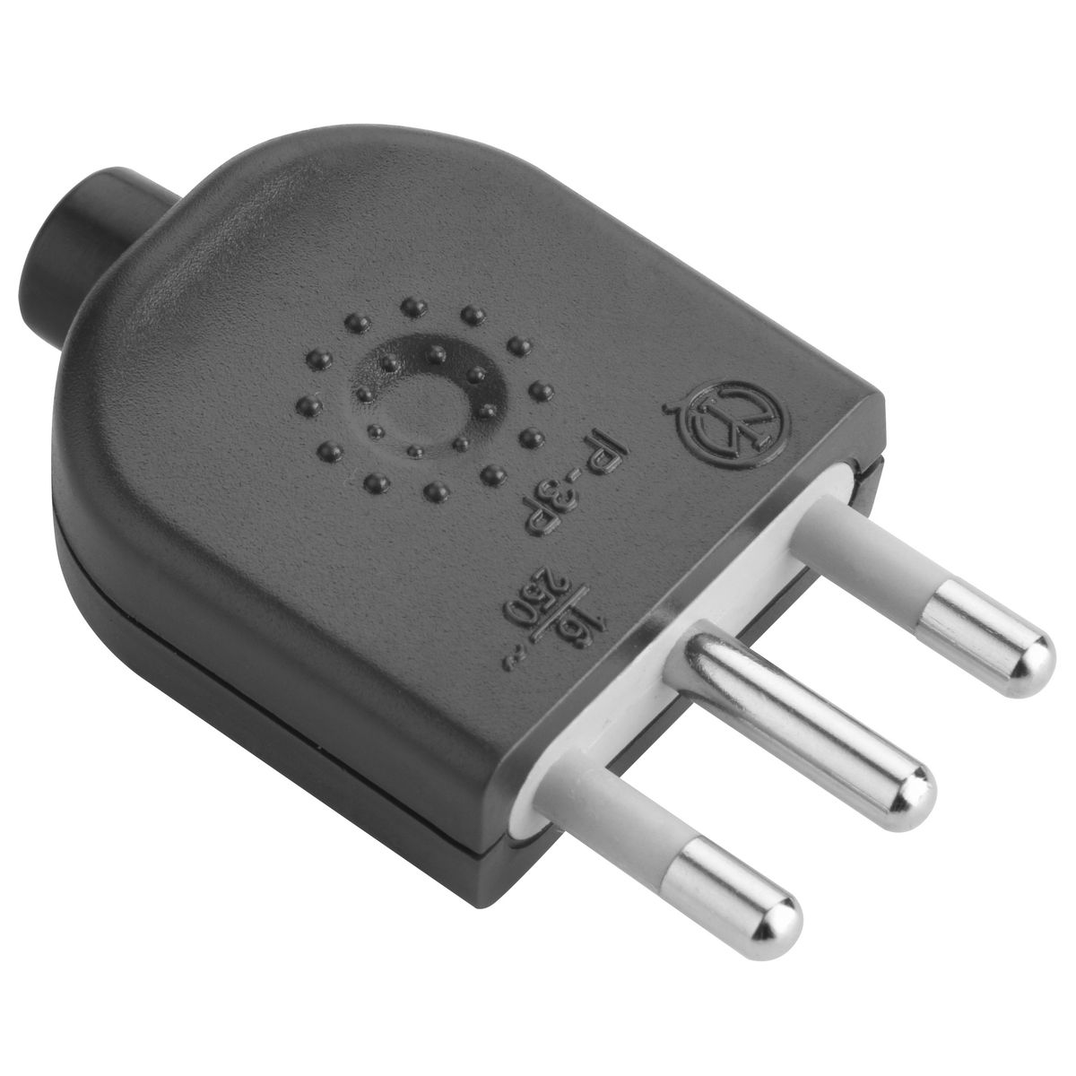 HALUX - Enchufe macho volante 16A 2P+T Negro