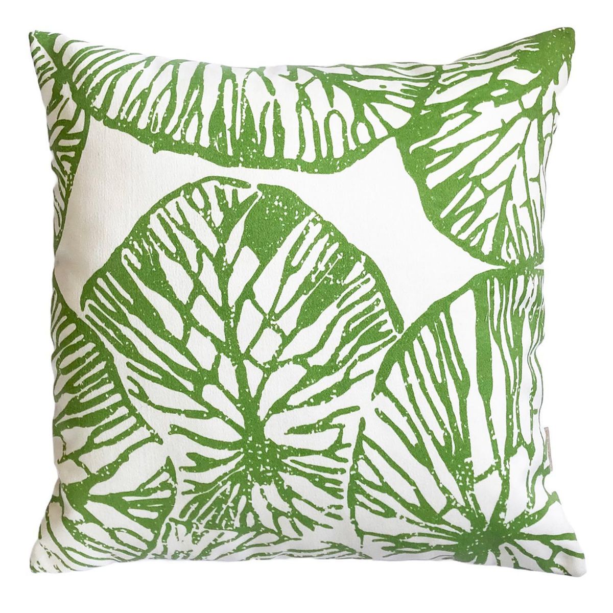 INES JOHNSON - Cojín Hojas XL Crudo y Verde 50x50 cm