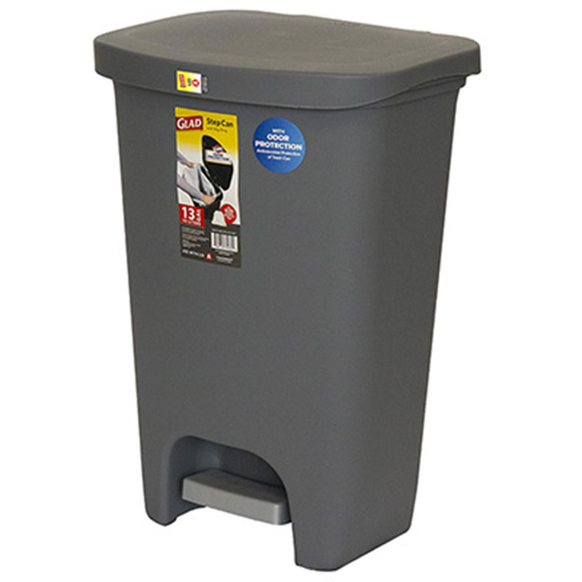 GLAD - Basurero 50 Litros Plástico Gris