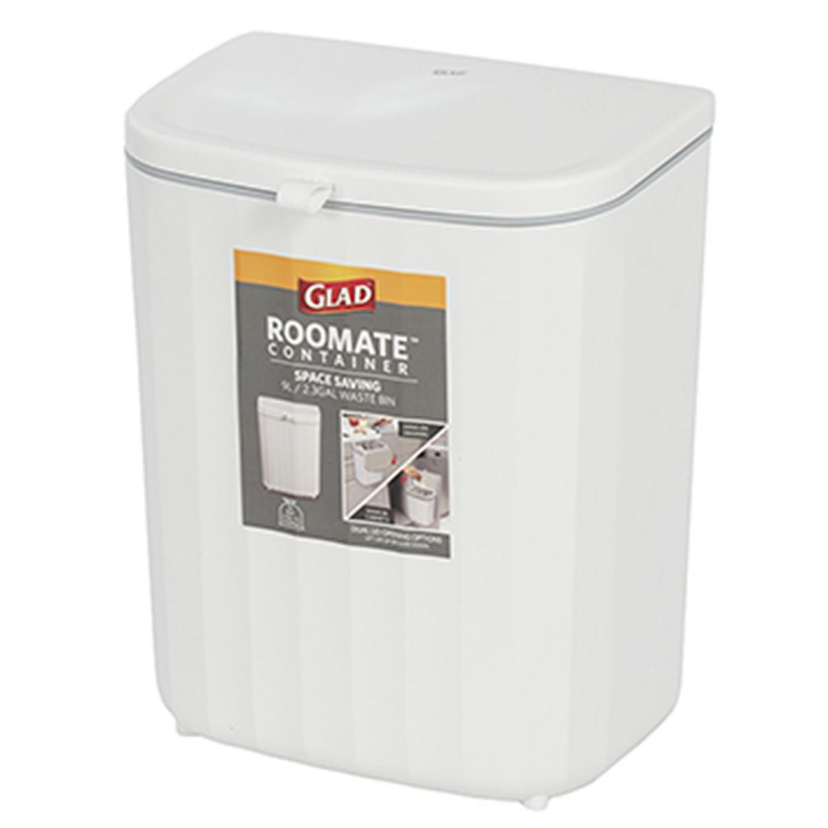 GLAD - Basurero Colgar Cocina 9 Litros Plástico Blanco