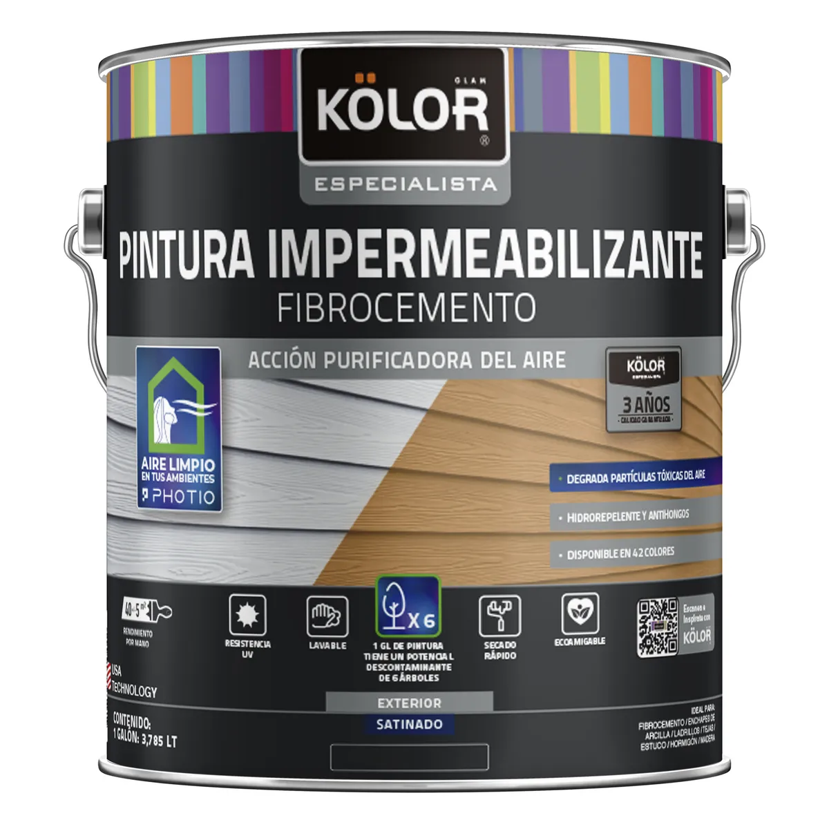 KOLOR - Pintura Impermeabilizante Fibrocemento Base Photio 1 gl